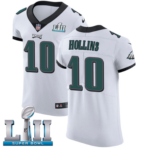 Nike Eagles #10 Mack Hollins White Super Bowl LII Men's Stitched NFL Vapor Untouchable Elite Jersey